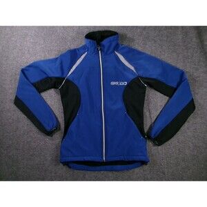 Skigo Jacket Womens XS Blue Black Technical Ski Softshell Full Zip Pockets
